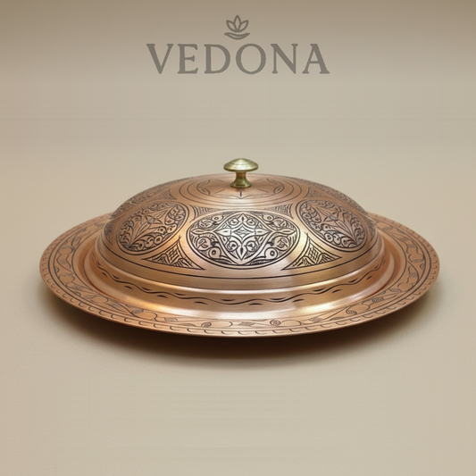 İşlemeli Bakır Sunumluk